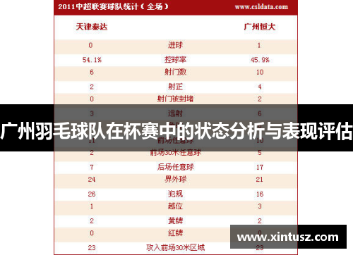 广州羽毛球队在杯赛中的状态分析与表现评估