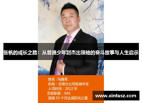 张帆的成长之路：从普通少年到杰出领袖的奋斗故事与人生启示